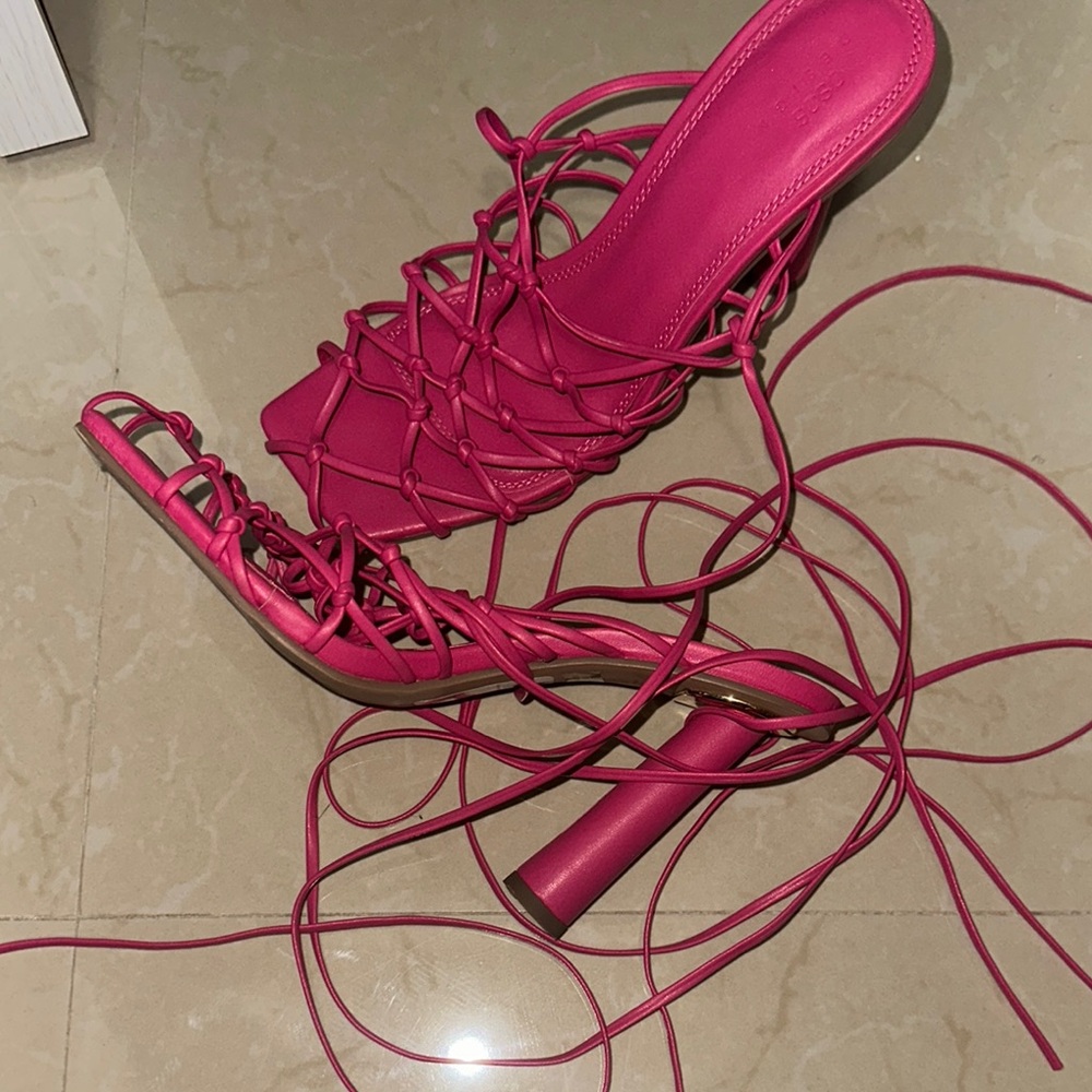 Women's Pink Strappy Heels